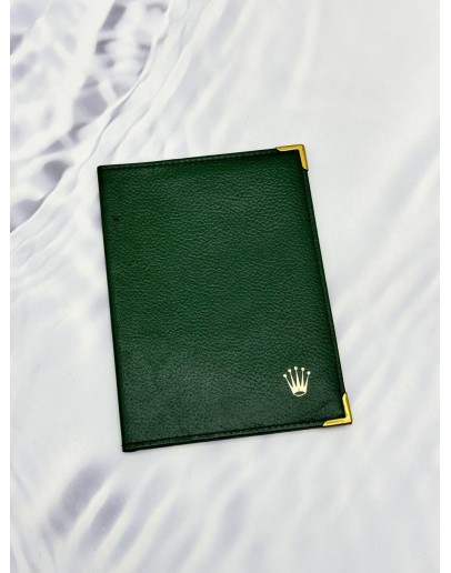 ROLEX PASSPORT HOLDER IN GREEN PEBBLED LEATHER