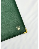 ROLEX PASSPORT HOLDER IN GREEN PEBBLED LEATHER