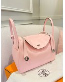 HERMES LINDY 30 ROSE SAKURA IN VEAU SWIFT PHW STAMP X -FULL SET- 