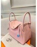 HERMES LINDY 30 ROSE SAKURA IN VEAU SWIFT PHW STAMP X -FULL SET- 