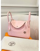 HERMES LINDY 30 ROSE SAKURA IN VEAU SWIFT PHW STAMP X -FULL SET- 