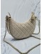 (LIKE NEW) 2023 CHANEL MOON LIGHT BEIGE QUILTED LAMBSKIN LEATHER SMALL HOBO CHAIN BAG -FULL SET-