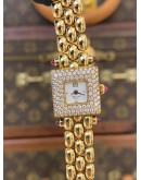 CHOPARD 4371 18K 750 YELLOW GOLD FULL DIAMOND 19MM QUARTZ YEAR 2013 WATCH