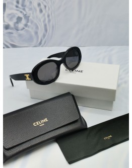 2024 CELINE TRIIMPHE 01 SUNGLASSES IN ACETATE IN BLACK -FULL SET-