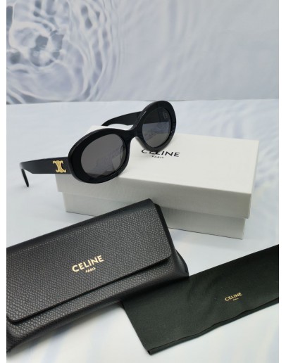 2024 CELINE TRIIMPHE 01 SUNGLASSES IN ACETATE IN BLACK -FULL SET-