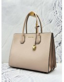 MICHAEL KORS MERCER LARGE TOTE BAG WITH STRAP IN SOFT PINK PEBBLED LEATHER