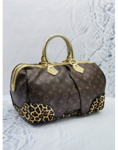 LOUIS VUITTON MONOGRAM CANVAS LEOPARD STEPHEN HANDLE BAG 