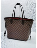 LOUIS VUITTON NEVERFULL MM BROWN DAMIER EBENE CANVAS TOTE BAG 