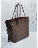 LOUIS VUITTON NEVERFULL MM BROWN DAMIER EBENE CANVAS TOTE BAG 