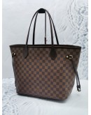 LOUIS VUITTON NEVERFULL MM BROWN DAMIER EBENE CANVAS TOTE BAG 