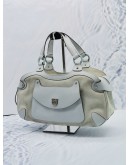 SALVATORE FERRAGAMO LIGHT BLUE LEATHER SHOULDER BAG 