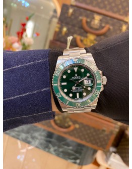 (LIKE NEW) ROLEX HULK SUBMARINER DATE REF 116610LV GREEN DIAL 40MM AUTOMATIC YEAR 2014 WATCH -FULL SET-