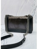 CHANEL CLASP REVERSO LE BOY MEDIUM CALFSKIN LEATHER GREY / BLACK CROSSBODY FLAP BAG