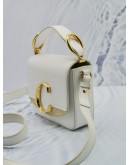 CHLOE C CROSSBODY BAG IN WHIE LEATHER GOLD HARDWARE 