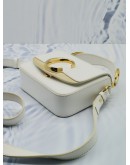 CHLOE C CROSSBODY BAG IN WHIE LEATHER GOLD HARDWARE 