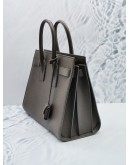 YSL SAINT LAURENT SMALL SAC DE JOUR HANDLE BAG IN GREY CALFSKIN LEATHER