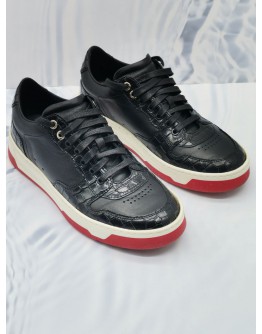 (LIKE NEW) HUGO BOSS BUSINESS BALTOMORE SNEAKERS IN CROCODILE EMBOSSED LEATHER SIZE 40