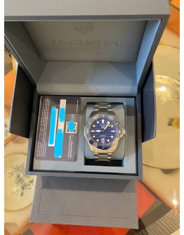 (UNUSED) 2022 TAG HEUER AQUARACER 300M BLUE CERAMIC BEZEL BLUE DIAL 43MM AUTOMATIC WATCH -FULL SET-