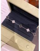 (BRAND NEW) 2024 VCA VAN CLEEF & ARPELS VINTAGE ALHAMBRA BRACELET 5 MOTIFS 18K 750 WHITE GOLD WITH DIAMOND AND ONYX