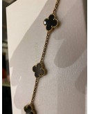 (BRAND NEW) 2024 VCA VAN CLEEF & ARPELS VINTAGE ALHAMBRA BRACELET 5 MOTIFS 18K 750 ROSE GOLD WITH ONYX