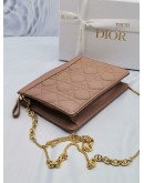 (LIKE NEW) 2022 CHRISTIAN DIOR CARO EVERY DIOR POUCH ROSE DES VENTS SUPPLE CANNAGE CALFSKIN LEATHER -FULL SET-