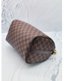 LOUIS VUITTON SPEEDY 25 BROWN DAMIER EBENE CANVAS HANDLE BAG WITH ADJUSTABLE STRAP  