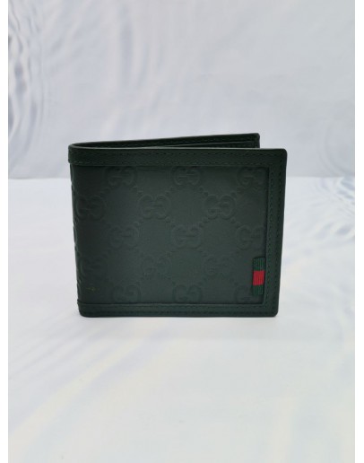 GUCCI RUBBER GUCCISSIMA LEATHER WALLET IN GREEN