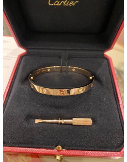 (BRAND NEW) 2022 CARTIER LOVE BRACELET 18K 750 ROSE GOLD WITH DIAMONDS SIZE 18 -FULL SET-