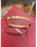 (BRAND NEW) 2022 CARTIER LOVE BRACELET 18K 750 ROSE GOLD WITH DIAMONDS SIZE 18 -FULL SET-