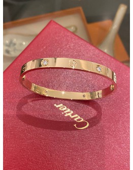 (BRAND NEW) 2022 CARTIER LOVE BRACELET 18K 750 ROSE GOLD WITH DIAMONDS SIZE 18 -FULL SET-