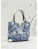 BALMAIN PARIS B-ARMY MINI CROSSBODY BAG IN BLUE PAISLEY PRINT CANVAS AND WHITE LEATHER