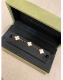 (BRAND NEW) 2023 VCA VAN CLEEF & ARPELS VINTAGE ALHAMBRA BRACELET 5 MOTIFS 18K 750 ROSE GOLD WITH PINK MOTHER OF PEARL -FULL SET-