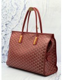 GOYARD RED GOYARDINE COATED CANVAS AND LEATHER MARQUISES TOTE SHOULDER BAG 