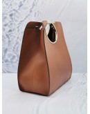 SALVATORE FERRAGAMO VELA TOTE LEATHER BAG IN BROWN 