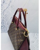 LOUIS VUITTON GRAPE LEATHER AND BROWN MONOGRAM CANVAS PALLAS BAG