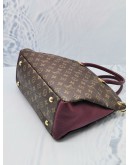 LOUIS VUITTON GRAPE LEATHER AND BROWN MONOGRAM CANVAS PALLAS BAG