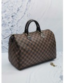 LOUIS VUITTON SPEEDY 35 BROWN MONOGRAM CANVAS HANDLE BAG IN DAMIER EBENE CANVAS