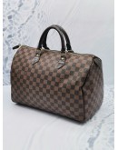 LOUIS VUITTON SPEEDY 35 BROWN MONOGRAM CANVAS HANDLE BAG IN DAMIER EBENE CANVAS