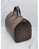 LOUIS VUITTON SPEEDY 35 BROWN MONOGRAM CANVAS HANDLE BAG IN DAMIER EBENE CANVAS