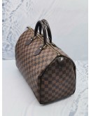 LOUIS VUITTON SPEEDY 35 BROWN MONOGRAM CANVAS HANDLE BAG IN DAMIER EBENE CANVAS