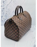 LOUIS VUITTON SPEEDY 35 BROWN MONOGRAM CANVAS HANDLE BAG IN DAMIER EBENE CANVAS