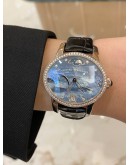 (LIKE NEW) GIRARD-PERREGAUX CAT’S EYE BLUE STAR DIAMOND MOTHER OF PEARL 18K 750 WHITE GOLD MOON FACE 35MM AUTOMATIC YEAR 2018 WATCH