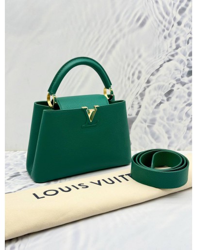 (UNUSED) 2024 LOUIS VUITTON CAPUCIBES BB IN VERT GREEN TAURILLON LEATHER