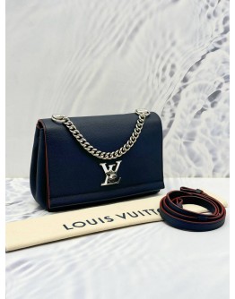 (LIKE NEW) LOUIS VUITTON LOCKME II BB IN DARK BLUE GRAINED CALF LEATHER