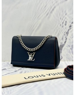 (LIKE NEW) LOUIS VUITTON LOCKME II BB IN DARK BLUE GRAINED CALF LEATHER