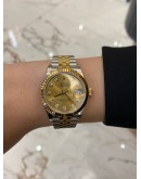 (LIKE NEW) 2021 ROLEX DATEJUST REF 278273 HALF 18K 750 YELLOW GOLD DIAMOND CHAMPAGNE DIAL 31MM AUTOMATIC WATCH -FULL SET-