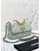 (LIKE NEW) 2023 CHANEL 19 LIGHT BLUE FLAP BAG MICROCHIP