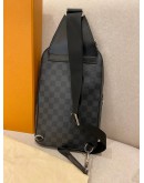 (BRAND NEW) 2024 LOUIS VUITTON AVENUE SLINGBAG IN GREY DAMIER GRAPHITE CANVAS AND BLACK CALF LEATHER -FULL SET-