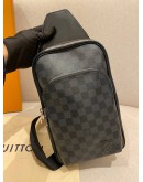 (BRAND NEW) 2024 LOUIS VUITTON AVENUE SLINGBAG IN GREY DAMIER GRAPHITE CANVAS AND BLACK CALF LEATHER -FULL SET-