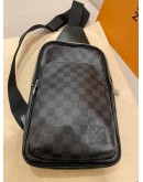 (BRAND NEW) 2024 LOUIS VUITTON AVENUE SLINGBAG IN GREY DAMIER GRAPHITE CANVAS AND BLACK CALF LEATHER -FULL SET-